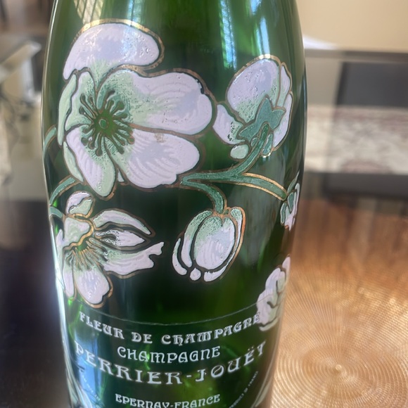 Perrier-Jouët Empty Champagne Bottle with Hand Painted Floral Glasses - Picture 6 of 9